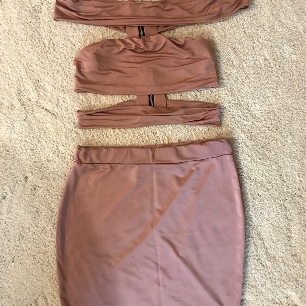 Boohoo 2 piece slinky dress (6)